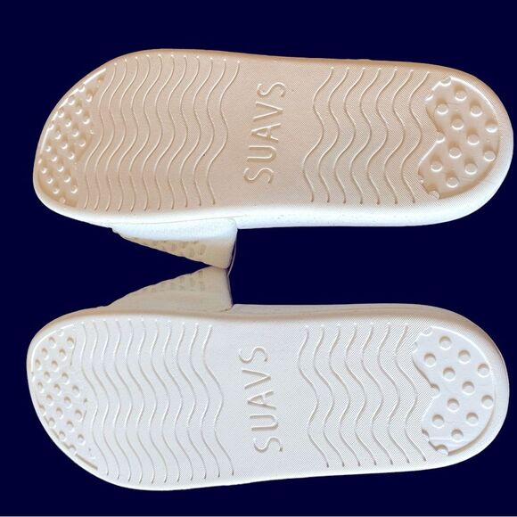 Mens Suavs The Eddy Slide flip flops Jet sand White NWOT men’s size 11 beachwear - Picture 4 of 7